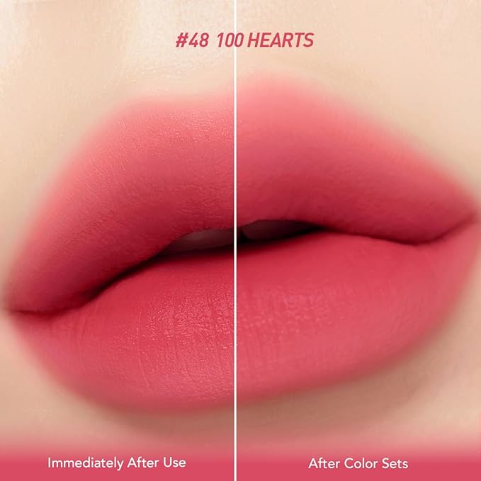 Peripera Ink the Velvet Lip Tint - High Pigment Color, Longwear, Weightless, Not Animal Tested, Gluten-Free, Paraben-Free (048 100 HEARTS)