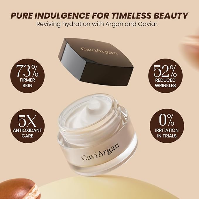 Essence Of Argan Caviargan Anti Aging Face Cream with Argan Oil, Matrixyl & Botanicals - Hydrating Face Moisturizer Wrinkle Cream - Anti-Aging Formulzza for Reducing Fine Lines and Dullness - 1 Fl Oz