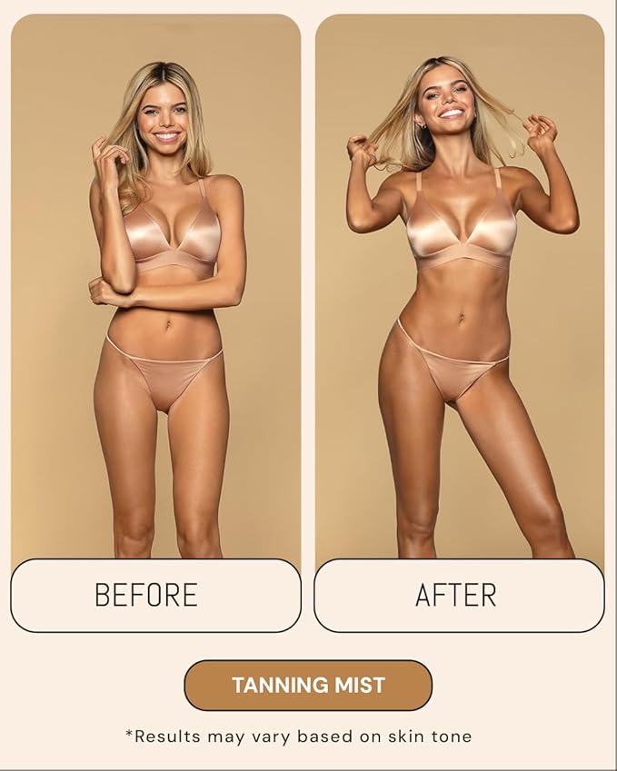 Natural Sunless Tanning Mist 7oz - Organically Derived Self-Tanner Spray, Lightweight & Non-Sticky, Streak-Free Glow, For All Skin Types, Vegan & Cruelty-Free