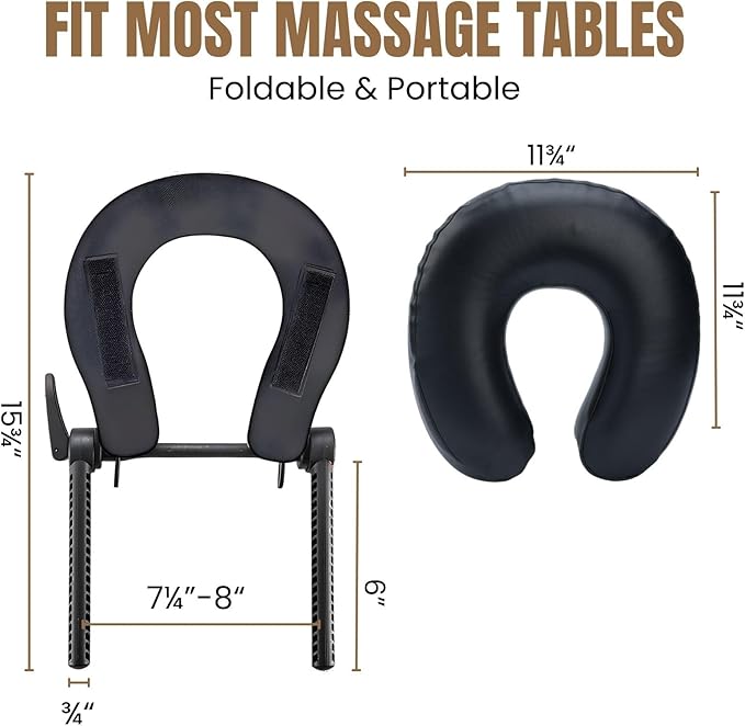 Massage Face Cradle with Cushion Massage Table Headrest, Fit Most Massage Table, Memory Foam, Adjustable