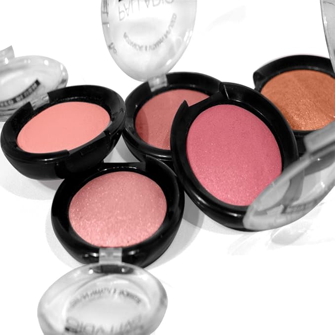 Palladio Baked Blush, Highly Pigmented Shimmery Formula, Easy to Blend & Highly Buildable, Apply Dry for a Natural Glow or Wet for a Dramatic Luminous Look, Long Lasting for All day Wear, Cho-Au-Lait
