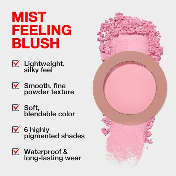 Single Lavender Pink Purple Matte Powder Blush Palette Face Makeup, Blush for Looks Younger Cheeks, Monochrome Cream Blushes Lightweight Long Lasting, Blush for Women All Skin Tones Paleta de