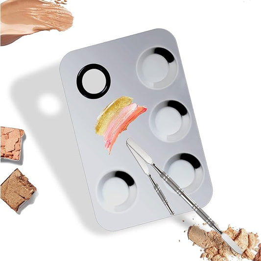 Makeup Mixing Palette, Upgrade Stainless Steel Metal Makeup