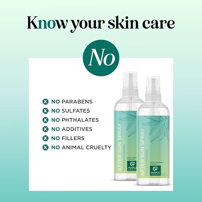 Soothing Aloe After Sun Spray - Rehydrating Aloe Spray for Sunburn Relief for Cooling After Sun Care with Vitamin E Hyaluronic Acid & Cucumber Extract - Cruelty Free & Dermatologist Tested (2 Pack)