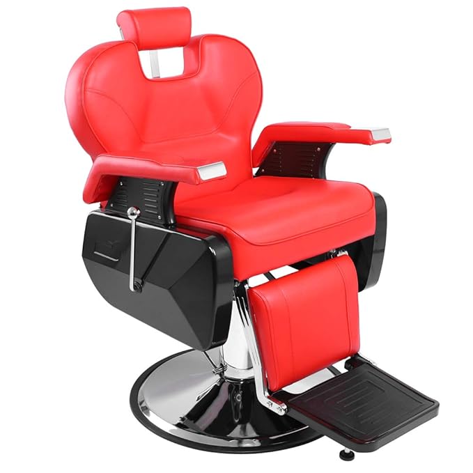 OmySalon All Purpose Hydraulic Barber Chair Recline 360 Degree Swivel Height Adjustable Heavy Duty Hairdresser Chair Beauty Salon Spa Tattoo Styling Equipment