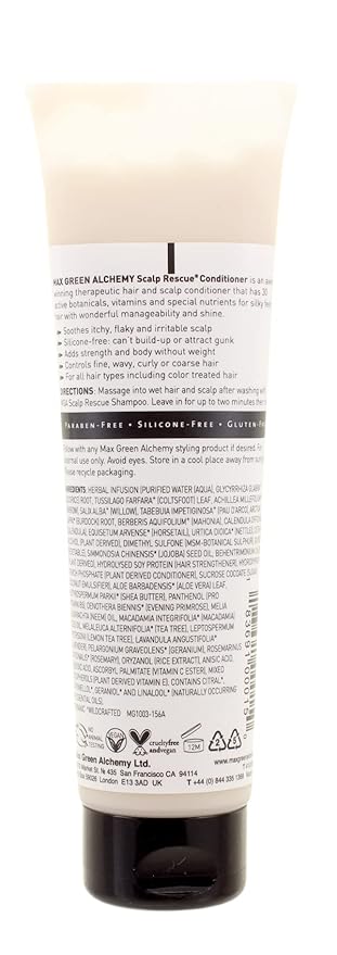 MGA Vegan Hair Conditioner - Organic Formula with Tea Tree for Healthy Hair | Shea Moisture Conditioner with Natural Herbal Scent | Parabens Silicone & Sulfate Free | Unisex | 5.5 Fl Oz