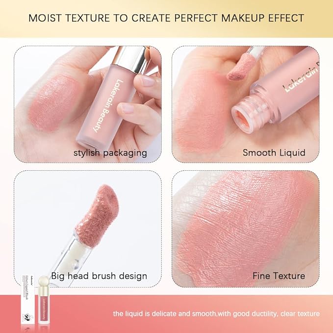 Liquid Blush Stick for Cheeks - Soft Velvet Cream Blush in Pink & Red - Natural-Looking Matte Finish, Waterproof & Long Lasting - Dewy Cheek Tint - Moisturizing & Lightweight Blendable Makeup (3#)