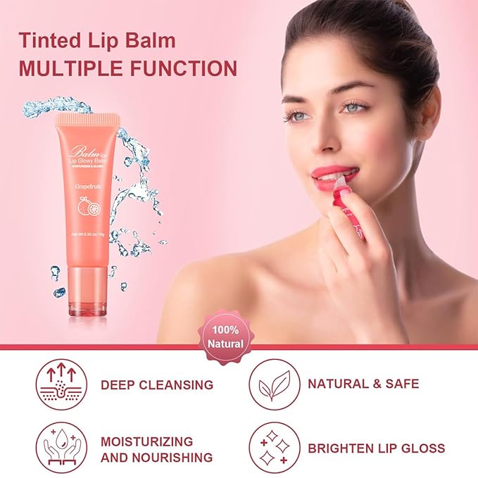 GECOMO Lip Glowy Balm, Moisturizing Lip 0.35oz