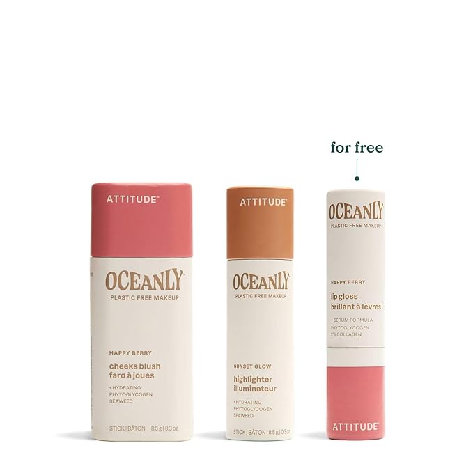 ATTITUDE Happy Berry Makeup Trio Set, EWG Verified,