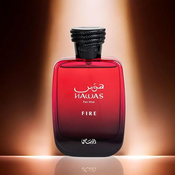 RASASI Hawas Fire Eau De Parfum Men Spray 100ML(3.4 Oz) - Bold Arabian Perfume For Men With A Fiery Essence - Indulge In A Luxurious, Long Lasting Perfume That Captures Masculine Elegance And Strength