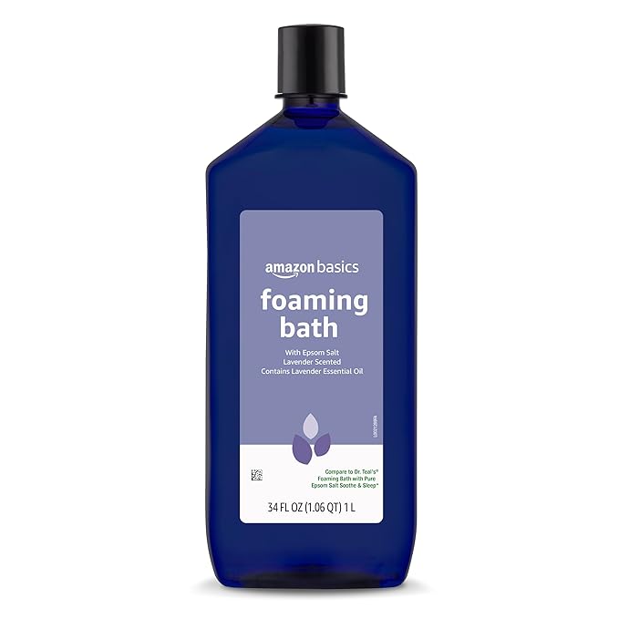 Amazon Basics Lavender Scented Foaming Bath with Essential Oil, 34 Fluid Ounce