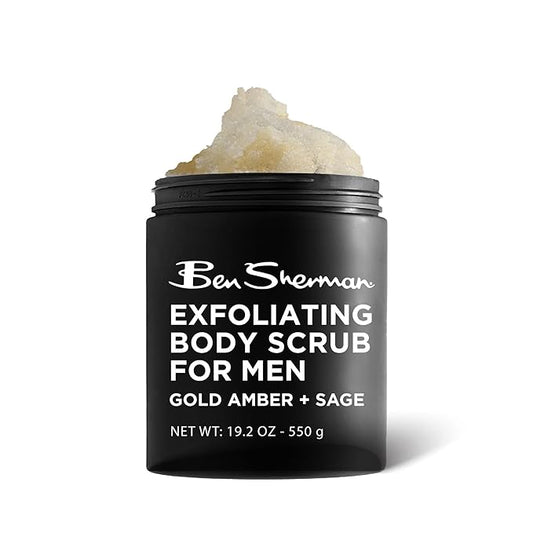 Ben Sherman Exfoliating Body Scrub For Men with Shea Butter Vitamin A and C, Moisturizing Hydrating Body Scrub for Healthy Skin