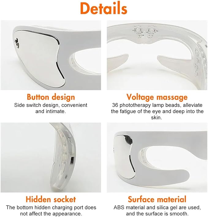 Enhance Collagen, Smooth Wrinkles, Reduce Puffiness, and Firm Skin with Advanced LED Light Therapy Technology, Red Light Therapy Eye Mask for Wrinkles