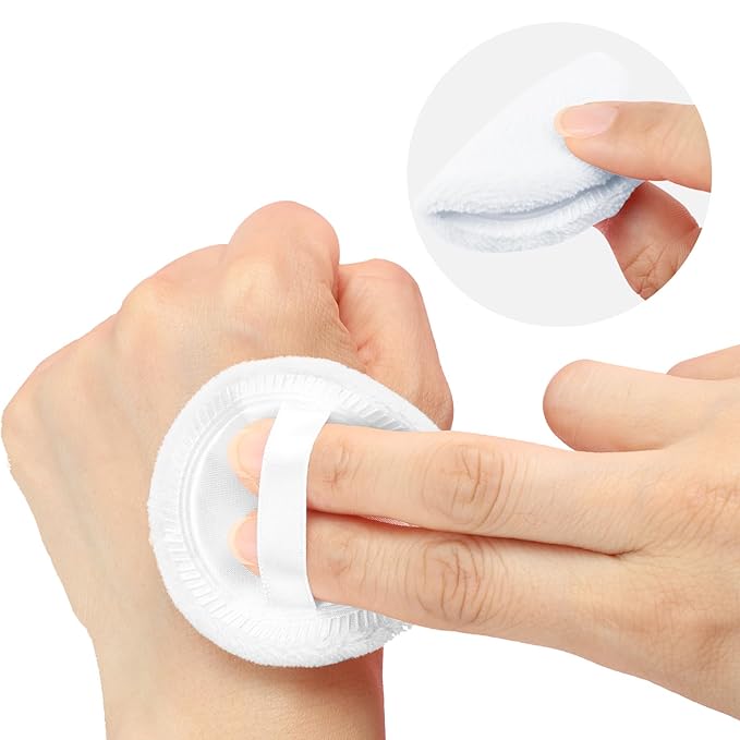 12 Pieces Powder Puffs Cotton Round Makeup Pads Soft Face Compact Puffs for Loose Setting Pressed Powder, 2.36 Inch (White)