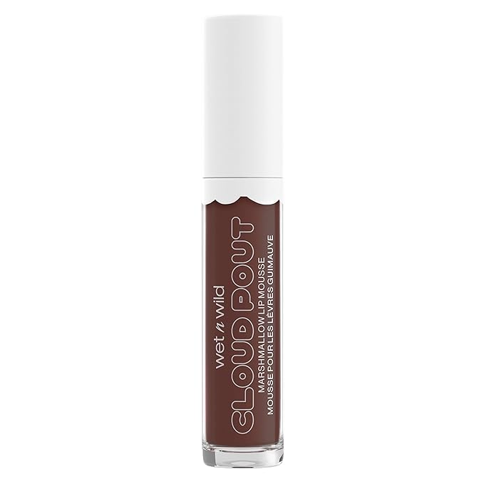 wet n wild Lip Cream Cloud Pout w/Marshmallow, Dark Brown Love You Smore | Argan Oil | Vitamin E | Marshmallow Flavored