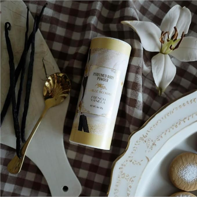French Vanilla Scented Talc-Free Body Powder, Perfumed Dusting Powder, Camille Beckman 3 Ounce