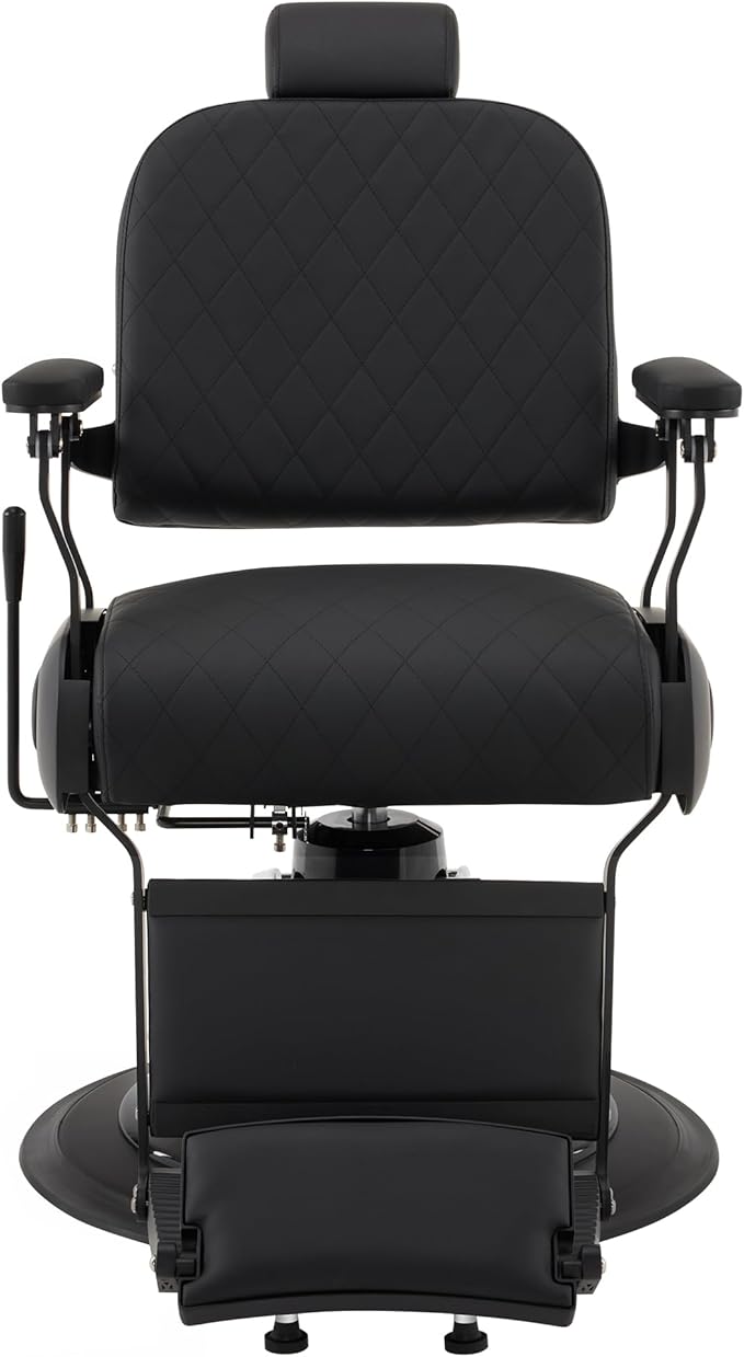 BarberPub All Purpose Barber Chair with Heavy Duty Pump,Reclining Adjustable Swivel Hair Styling Chair for Hair Stylist, Home Salon,Barbershop Salon&Spa 9453 (All Black)