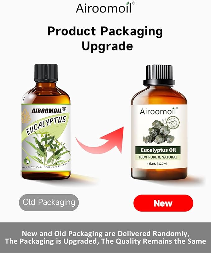 Pure Eucalyptus Essential Oil, 100% Pure Natural Eucalyptus Essential Oil, Premium Grade Essential Oils for Diffusers for Home, Skin, Care Massage, Soap Making, Aromatherapy, 4 Fl Oz | 120ml