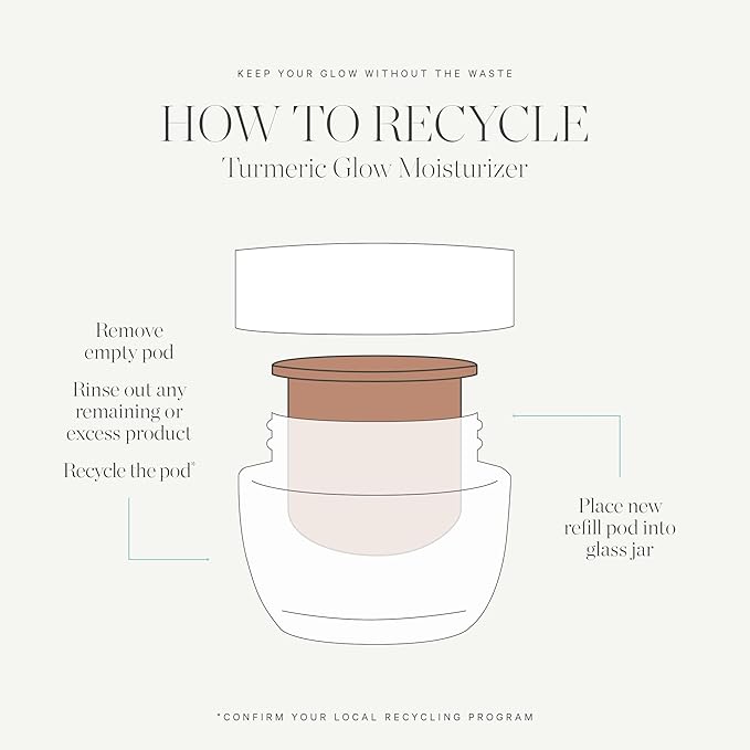 KORA Organics Turmeric Glow Moisturizer, Hydrate and Illuminate, Certified Organic, Cruelty Free, Refillable, 1.69 fl oz