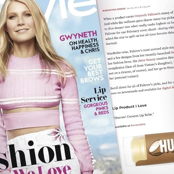 Hurraw! Coconut Lip Balm: Organic, Certified Vegan, Cruelty and Gluten Free. Non-GMO, 100% Natural Ingredients. Bee, Shea, Soy and Palm Free. Made in USA