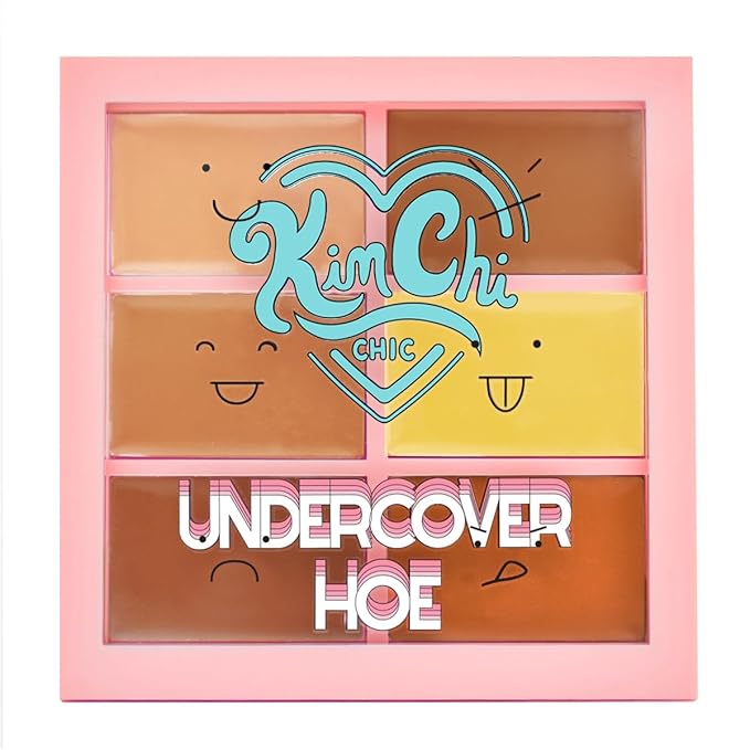 KimChi Chic Undercover Hoe Corrector Palette - Full Coverage Concealer, Creamy, Long Wearing, Hides Dark Circles & Blemishes Cruelty Free, Golden Tan 0.25oz