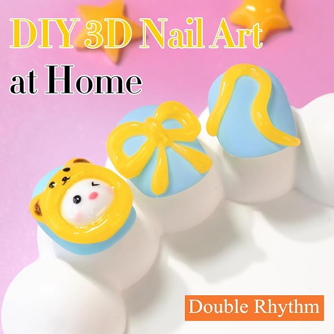 Double Rhythm 0.5 Oz 3D Nail Gel Art Sculpting No Wipe Polish for Designs DIY for Drawing, Molding, and Decoration (3D Sculpting Gel Yellow)