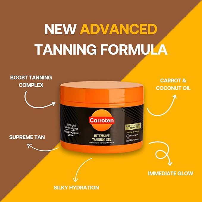 Intensive Tanning Gel, Tanning Gel, Natural Tanning Accelerator Cream Gel, Brown Tanning Gel, Natural Tanning Cream Gel for Sunbeds & Outdoor Sun, Bronze