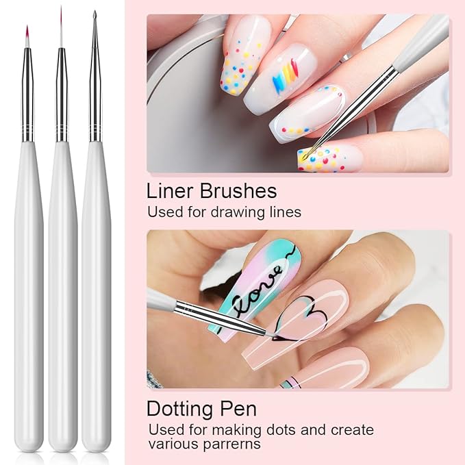 SAVILAND 6 Colors Spider Gel, New Upgraded Matrices Spider Gel with Nail Art Brushes, Nail Designs Paint Wire Drawing Gels Polish for Line (White Black Red Blue Gold Silver)