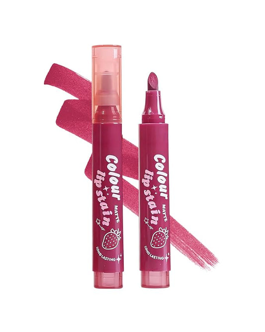 Lip Tint Stain Pen, Berry Red Waterproof Long Lasting Matte Lip Liner Stain Pencil, High Pigment Quick Dry Liquid Lipstick, Non Sticky Smudgeproof Lip Tint Gloss, Christmas Makeup Gift for Women-05