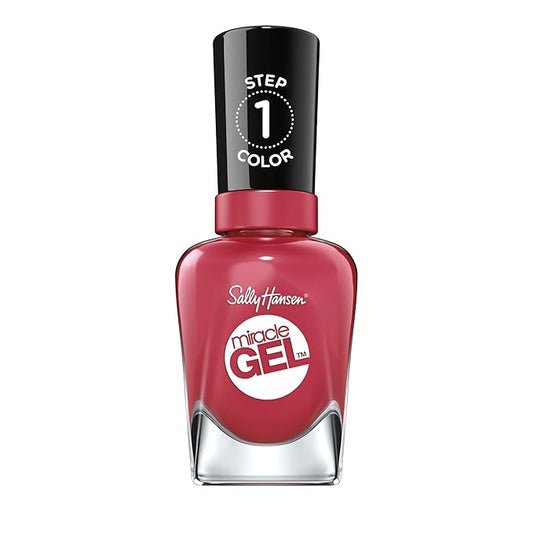 Sally Hansen Miracle Gel™, Proper Prose, Long Lasting, Gel-Like Formula, No UV Lamp Needed, Red Nail Polish