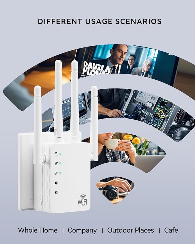2025 WiFi Extenders Signal Booster with Dual Band 5GHz/2.4GHz, Long Range Up to 13888 sq. ft & 150+ Devices, Internet Extender WiFi Booster, WiFi Extenders Signal Booster for Home and Outdoors