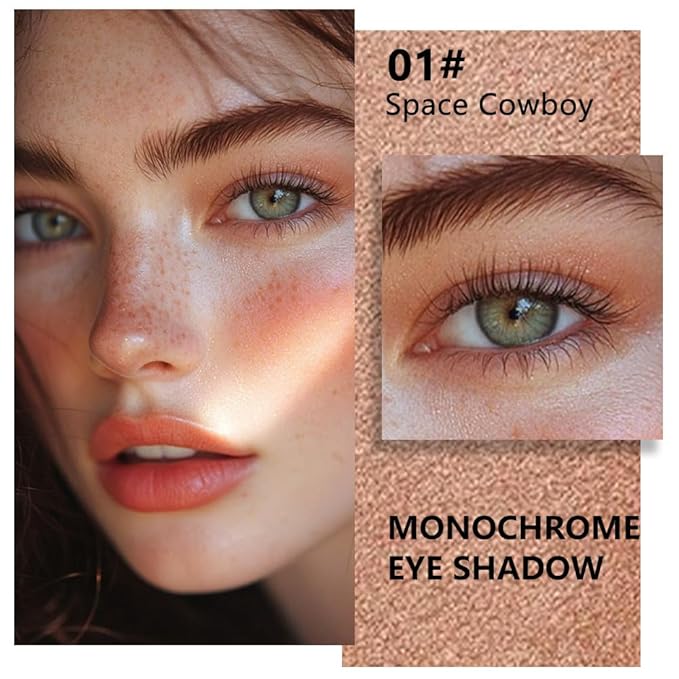 Light Brown Glitter Eyeshadow – Champagne Copper Shimmer Eye Shadow, Daily Waterproof Long-Lasting Eyeshadow Powder Palette for Women Neutral Eye Makeup sombras para ojos (01)