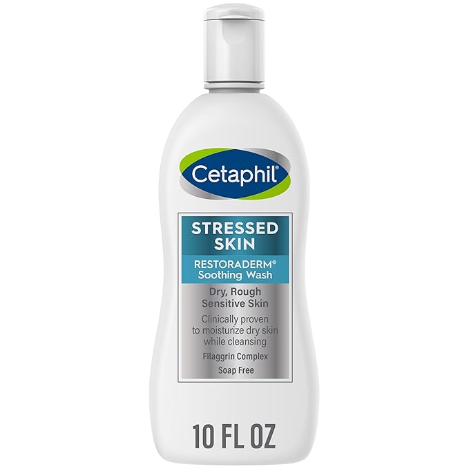 Cetaphil RESTORADERM Soothing Wash, 10 fl oz, Soothes Dry, Stressed Skin, Hypoallergenic, Soap & Paraben Free, National Eczema Association Endorsed