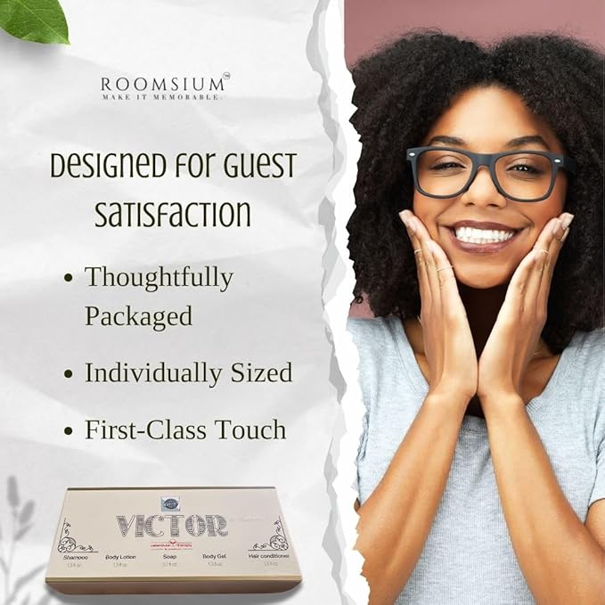 Victor 75-Piece Guest Toiletries Set – 15 Guest Kits with Shampoo, Conditioner, Shower Gel, Body Lotion & Soap – Goji Berry & Calendula, Paraben-Free, Made in Turkey