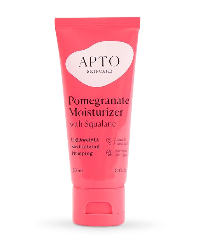 Pomegranate Moisturizer w/Squalane: Daily Lightweight Antioxidant-Rich Facial Lotion for Skin that's Radiant, Soft & Plump, 2 oz