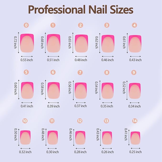 Misssix French Gel Nail Tips, 160Pcs Pink French Tip Press on Nails Short Square, No Need to File Tips Pre-lasting, Fake Nails for Nail Art DIY 16 Sizes