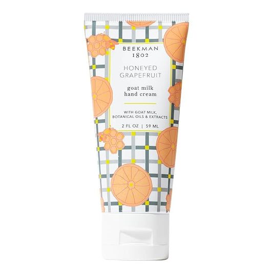 Beekman 1802 Pure Goat Milk Hand Cream, Honeyed Grapefruit - Scented - 2 oz - Moisturizing Lotion for Dry Skin - Anti-Aging Hydration - Good for Sensitive Skin - Cruelty Free - Packaging May Vary