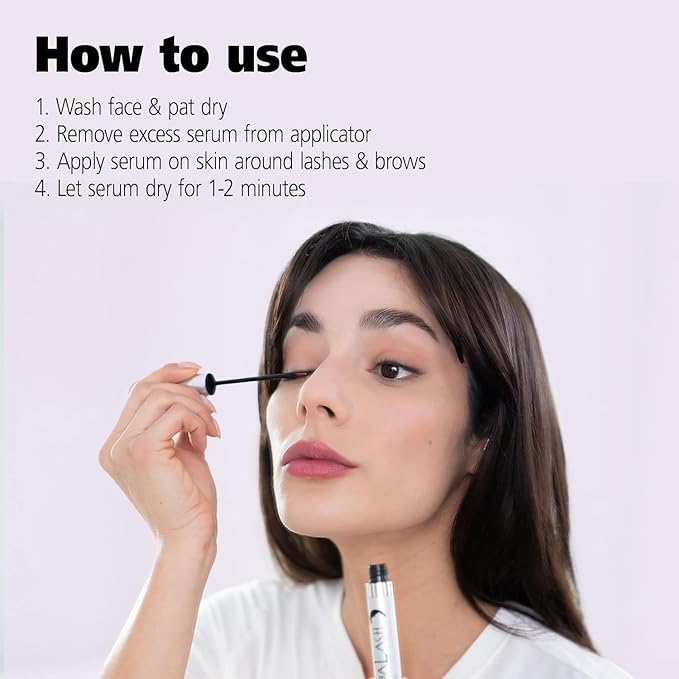 DABALASH Professional Eyelash & Eyebrow Growth Serum with Castor Oil – Promotes the Appearance of Naturally Longer, Fuller, Thicker & Stronger Lash + Brow Hair – 0.18 oz