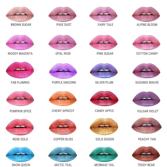 Aromi Bright Blue Metallic Liquid Lipstick | Sparkly Sky Lip Color with Shimmery Finish, Vegan Makeup, Cruelty-free, Long-lasting (Snow Queen)