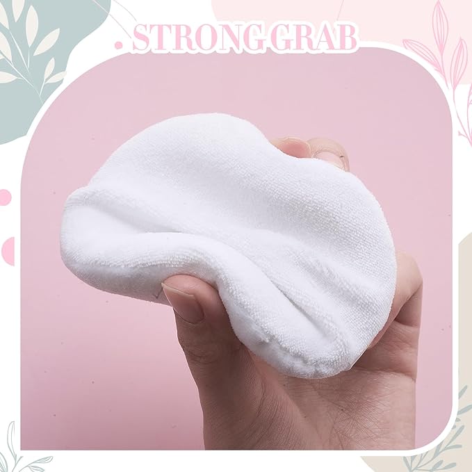 16 Pcs 4 Inch Large Washable Powder Puff for Body Round Loose Soft Velour Powder Puff,white