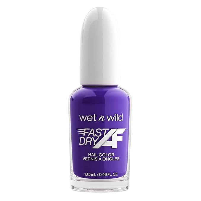 wet n wild Fast Dry AF Nail Polish Color, Purple Married Into Royalty | Quick Drying - 40 Seconds | Long Lasting - 5 Days, Shine (Pack of 2)