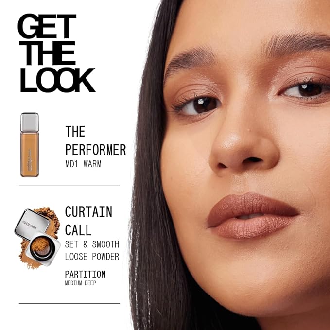 about-face THE PERFORMER Skin-Focused Foundation MD1Warm – Medium Coverage, Long-Wear, Breathable & Buildable Base – Clean, Vegan, Hydrating Formula with Blue Agave & Chlorella – 1.08oz