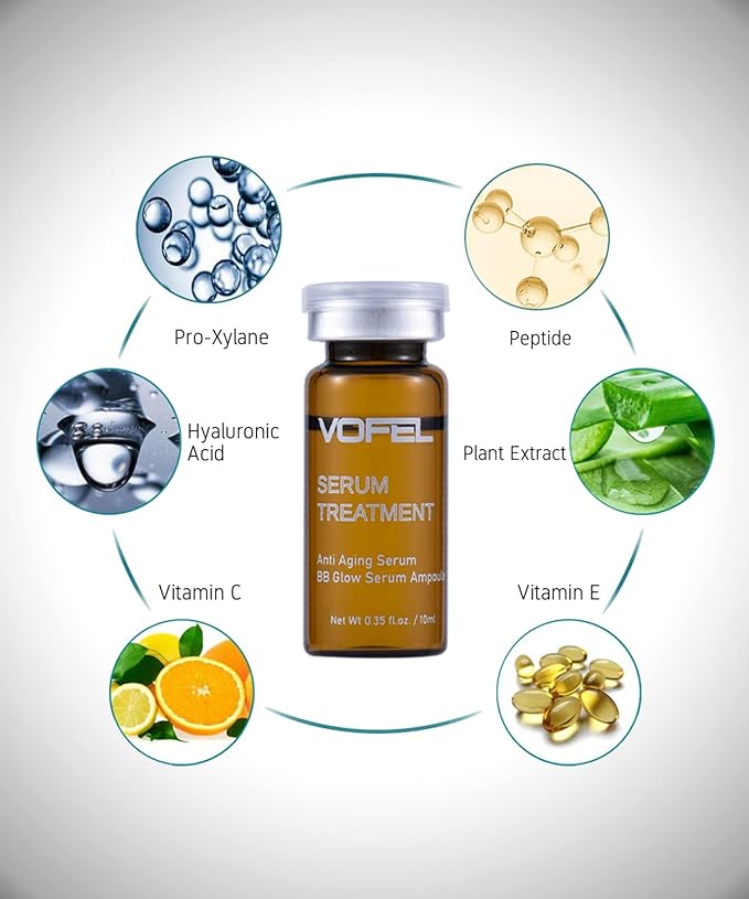 Anti Aging Serum with Hyaluronic Acid for Microneedling Serum BB Glow Starter Kit Serum Ampoules for Face 0.35 oz 4 Vials