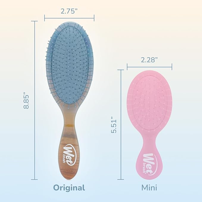Wet Brush Original Detangler Hair Brush, Blue (Desert Afterglow), Ultra-Soft IntelliFlex Bristles, Detangling Bristles Glide Through Tangles (Wet Dry & Damaged Hair), Women & Men (2 Pack)