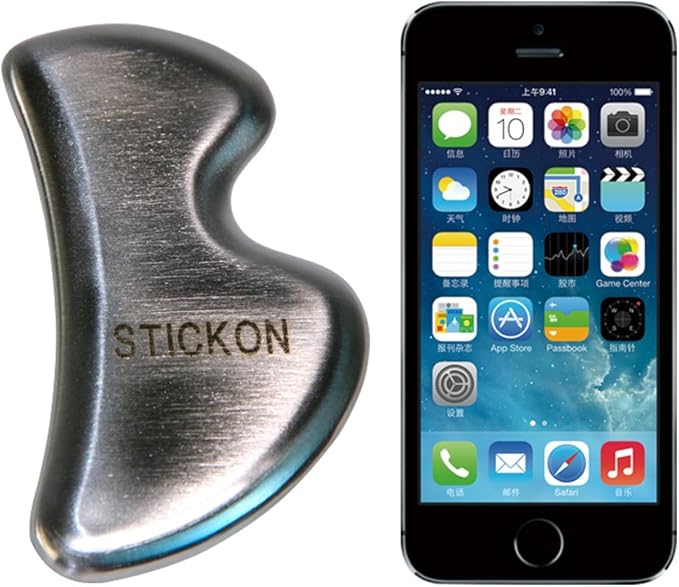 STICKON Stainless Steel Gua Sha Scraping Massage IASTM Soft Tissue Mobilization Tool (B Shape)