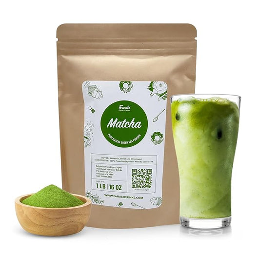 Fanale Premium Japanese Pure Matcha Bubble Tea Flavoring Powder | Perfect for Baking, Smoothies, Desserts and Drinks | Instant Flavoring Powder for Boba Milk Tea - 2.2 Pounds (Pack of 1).