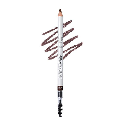 True + Luscious Brow Definer Pencil - Pomade & Powder Combo With Organic Castor Oil - Fills, Shapes Eyebrows - Waterproof - Auburn for Red/Mahogany Hair