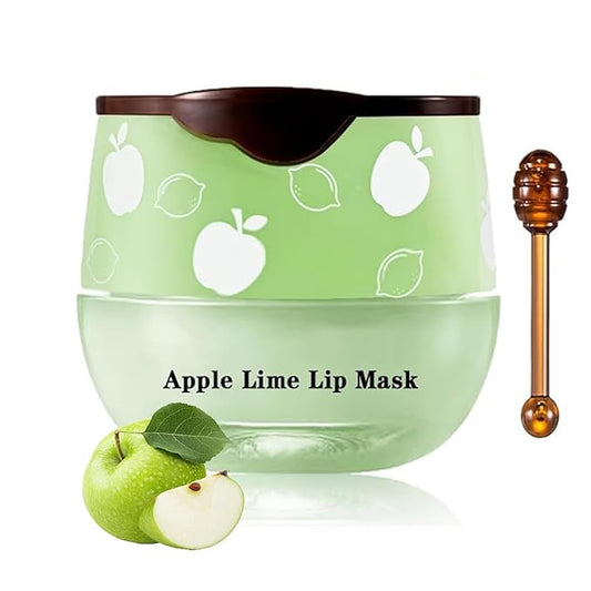 1PCS Bee Lip Balm Honey Lip Balm,Exfoliating Honey Pot Lip Balm Sleeping Lip Mask with Brush, Hydrating & Prevention Dry and Cracked, Lip Scrubs Exfoliator & Moisturizer