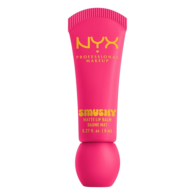 NYX PROFESSIONAL MAKEUP Smushy Matte Lip Balm, Tinted Lip Moisturizer with Soft, Matte Finish - Sweet Smack (Mid-Tone Pink)