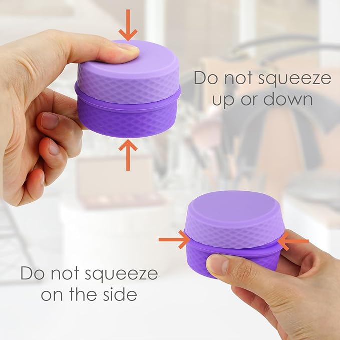 2 Pack Silicone Makeup Containers, Leak-Proof Travel Cosmetic Jars for Creams with Lid, Travel Essentials Accessories for Toiletries (Pink, Purple)